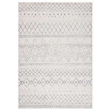 Safavieh Madison Mad798D Moroccan Rug, Ivory and Charcoal, 4'0"x6'0"