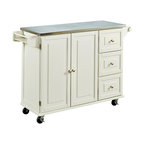 Homestyles Dolly Madison Wood Kitchen Cart in Off White