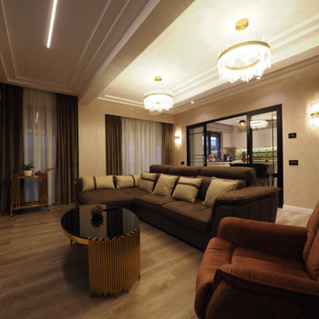 Grand Classic European Living Room Full Wide Overview