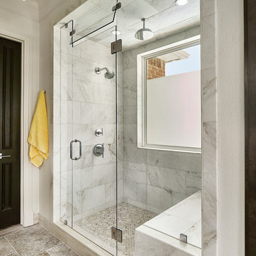 Master tub redesigned to an oversized shower.