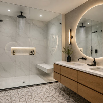 Glenora Luxury Bathroom Remodel | Bakir Contracting