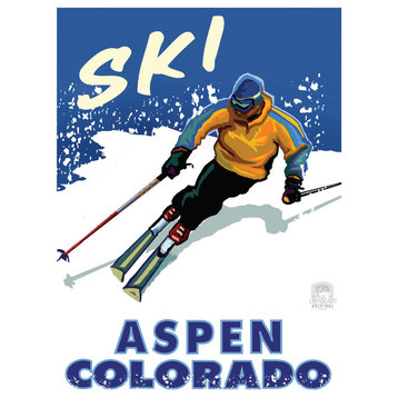 Paul A. Lanquist Aspen Colorado Downhill Modern Man Art Print, 18"x24"