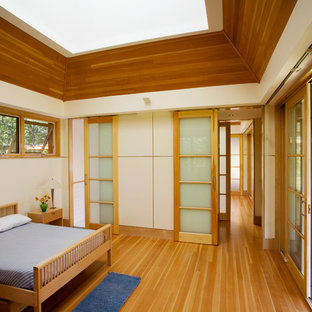 Idee per una camera da letto etnica con pareti bianche