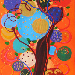 The Festive Tree, 20 x 60 in - Paintings