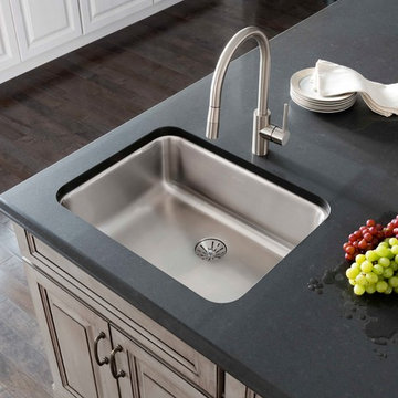 Lustertone Classic Stainless Steel Single Bowl Undermount Sink with Perfect Drai