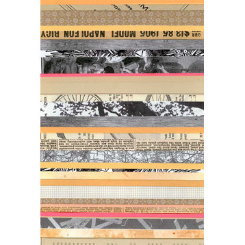 Paper Strip Collage A Fine Art Giant Canvas Print 48"X72"