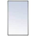 Elegant Decor - Metal Frame Rectangle Mirror 24 Inch Black - Metal frame Rectangle Mirror 24 inch Black The classic clean and straight lines of this rectangular mirror provide you with a timeless and elegant look to accent any room or hallway in your home or office, featuring an ultra-thin black metal frame in deep profile, refecting a minimalist's design and industrial styling.  To ensure your home safety, we uses metal hanger bar that are securely welded to the back of the metal frame. We recommend using suitable heavy duty picture/mirror hooks, selecting the best type of fixing for the particular wall you wish to hang the mirror on, using the appropriate rawl plug if required. Measurement: 24x40, hang vertical or horizontal.