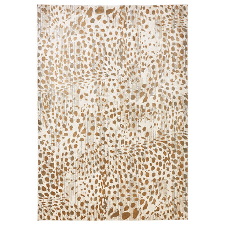 Weave & Wander Vanhorn Animal Print, Brown/Ivory/Tan, 1'8"x2'10"