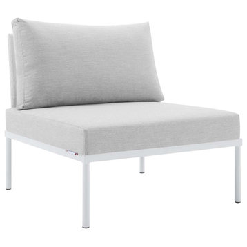 Modway Furniture Harmony Outdoor Armless Chair, White/Gray -EEI-4959-WHI-GRY