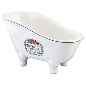 Kingston Brass 8-1/16" Miniature Ceramic Calwfoot Bath Tub, White