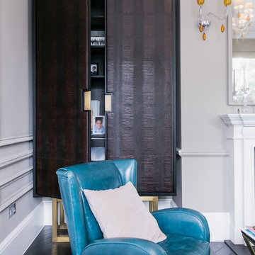 Crocodile skin leather padded doors