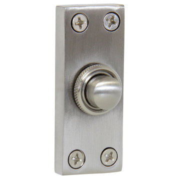 Elegant Decorative Brass Doorbell Push Button, Brushed Nickel