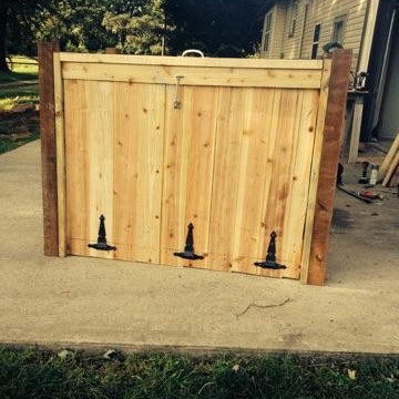 Wooden Fence and Matching Garbage Concealer
