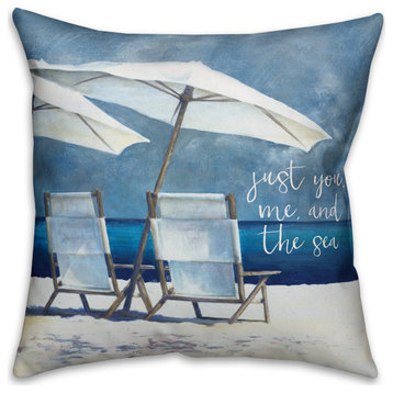 Just You Me and the Sea 18x18 Spun Poly Pillow