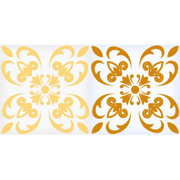 8" X 8" Golden Yellow Retro Peel And Stick Removable Tiles