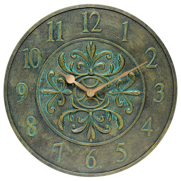 Blanc Fleur Aged Bronze Clock