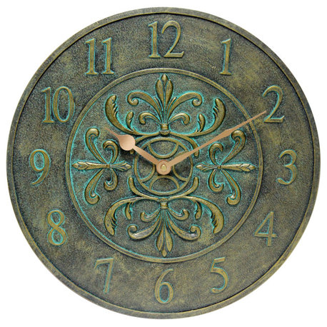 Blanc Fleur Aged Bronze Clock