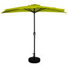 WestinTrends 9Ft Half Round Outdoor Patio Market Umbrella, Round Plastic Base, Lime Green