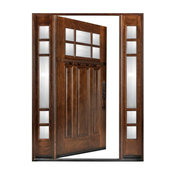 Exterior Front Entry Wood Door Huntington M36 12"-36"x80", Left Hand Swing In