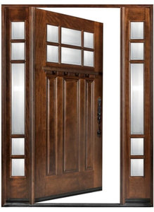 Exterior Front Entry Wood Door Huntington M36 12"-36"x80", Left Hand Swing In