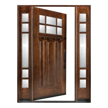 Exterior Front Entry Wood Door Huntington M36 12"-36"x80", Left Hand Swing In