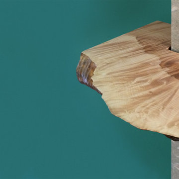 Detail of Custom Live-Edge Maple Mantelpiece