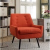 Linon Trelis Wood Upholstered Accent Chair in Orange