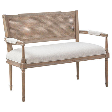 Madison Park Willshire Farmhouse Rustic Wooden Settee