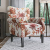 High Wingback Linen Armchair, Red Floral