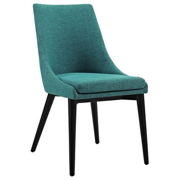 Hawthorne Collections 19" Contemporary Fabric Dining Side Chair in Teal Green