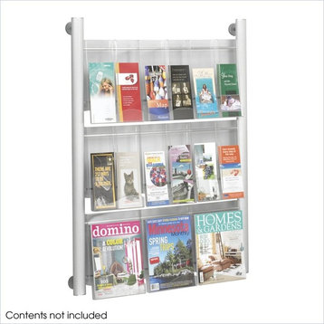 Safco Luxe 9 pocket Magazine Rack in Silver