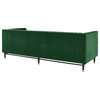 Pemberly Row Channel Tufted Performance Velvet Sofa in Emerald Green