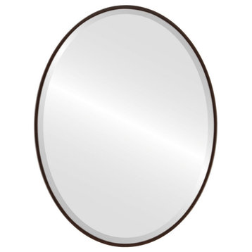 Medina Framed Oval Mirror, Black Walnut, 17"x21"