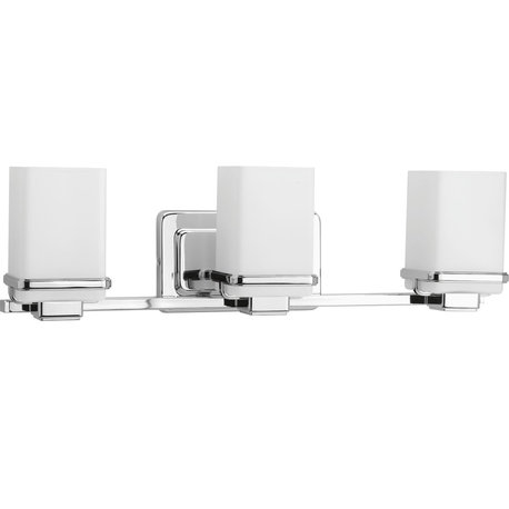 Progress Lighting P2195-09 Metric 3-Light Bath, Brushed Nickel, Polished Chrome