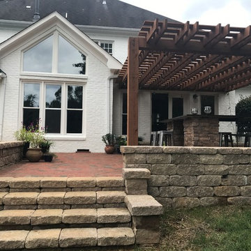 Winston-Salem, NC New Raised Patio, Outdoor Kitchen w/Pergola and Party Bar Area