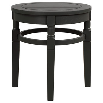 Indoor/Outdoor Elegant Wood Side Table- Black