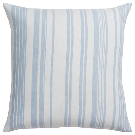 Baris 26"x26" Euro Sham, Pale Blue/White