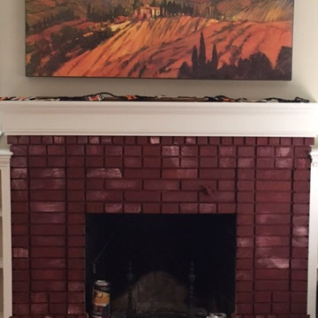 Whitewashed Brick Fireplace