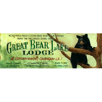 Great Bear Lake Vintage Wooden Sign, 11"x32"