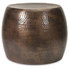 Hammered Metal Bronze Short Accent Table