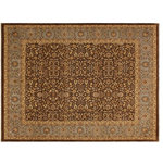 Bareen's Designer Rugs - Turkish Knotted Debbi Brown/Light Blue Wool Rug, 8'3x10'5 - Designed with a mesmerizing intricate traditional motif this glorious hand knotted rug is a masterpiece that will fill any space with sophistication and grace.  An exhilarating color pallet with an elaborate design, this masterpiece features luxurious hand spun wool with all vegetable dyes to add comfort and style to your decor. The design, color and beautiful chromatic composition with a sheen in traditional and transitional designs, exude beauty, elegance and quality make this rug a masterpiece of its own.