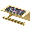 Latitude II Toilet Paper Holder With Mobile Shelf, Brushed Brass