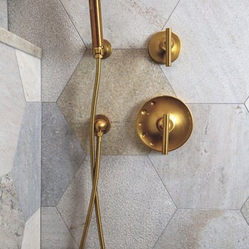 Hexagon Stone Beach Bathroom