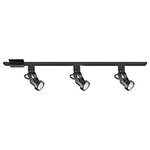 WAC Lighting - TK-104 3 Light Track Kit, Black - Ideal for applications where a minimalist profile is desired, achieve the sleek look of MR16 fixtures without the need for a bulky transformer. A variety of styles and finishes to accommodate any interior space. For use with 120V track. Includes three track heads with GU10 Lamps, 1 floating canopy connector to power the track, and 1 field cuttable 4ft track with end caps. Track Fixture is available in H, J/J2, and L track configurations. Order according to track layout specifications. Available with pre-installed LED MR16 lamp (TK-104LED).Metal construction with polycarbonate track adaptor and aiming screws in black or white to match track finish.