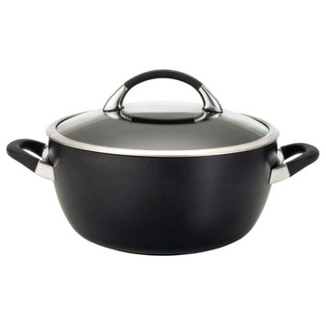 Symmetry Hard-Anodized Nonstick 5-1 and 2-Quart Covered Casserole, Black
