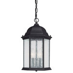 Capital Lighting - Capital Lighting 9836BK Main Street - 3 Light Outdoor Hanging Lantern - Main Street 3 Light Hanging Lantern with Black FinMain Street 3 Light  Black Seeded GlassUL: Suitable for damp locations Energy Star Qualified: n/a ADA Certified: n/a  *Number of Lights: Lamp: 3-*Wattage:40w E12 Candelabra Base bulb(s) *Bulb Included:No *Bulb Type:E12 Candelabra Base *Finish Type:Black