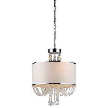 Hera' Shaded Crystal-detailed 4-light Chandelier