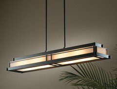 light fixture above ping pong table