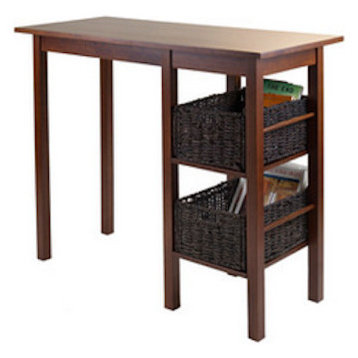 Winsome Wood Egan Breakfast Table With 2 Side Shelves