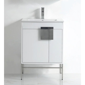 24" Kuro Minimalistic White Bathroom Vanity NT-MCC-101WH-24